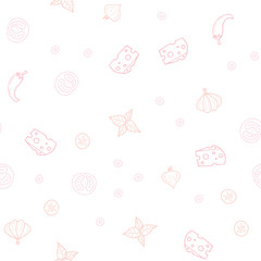 Light Pink, Yellow vector seamless background with tasty food.
