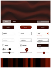 Dark Red vector wireframe kit with abstract circles.