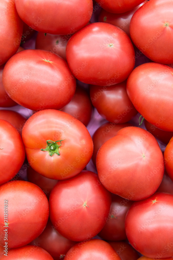 Wall mural fresh tomatoes in the market