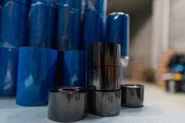 Ribbon slitter in a TTR wharehouse and production factory