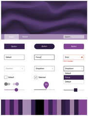 Light Purple vector design ui kit with curved circles.