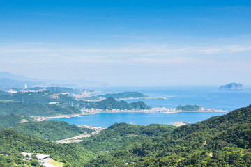 Fototapeta na wymiar the view of Keelung port at Jiufen, Taiwan