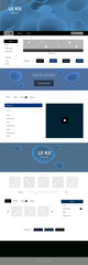 Dark BLUE vector web ui kit with lamp shapes.