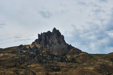 Five fingers mountain. Famous rocky mountain peaks in Azerbaijan 