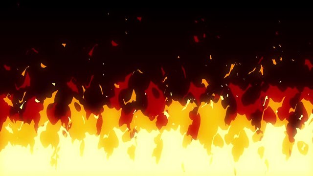 セル画風炎エフェクト　背景　ループ