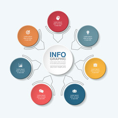 Vector infographic template for diagram, graph, presentation, chart, business concept with 7 options.