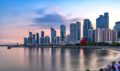 Fototapeta premium Beautiful city landscape night scene