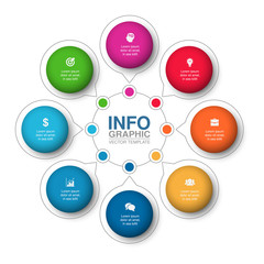 Vector infographic template for diagram, graph, presentation, chart, business concept with 8 options.