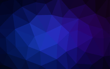 Dark BLUE vector triangle mosaic cover.