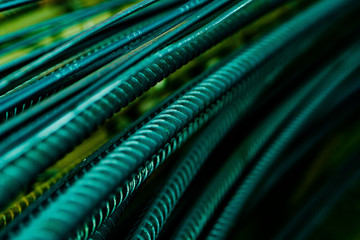 steel background, steel construction,  construction irons for building, stack of ribbed steel