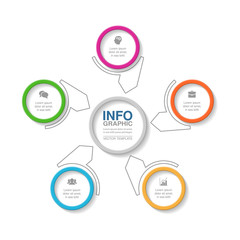 Vector infographic template for diagram, graph, presentation, chart, business concept with 5 options.