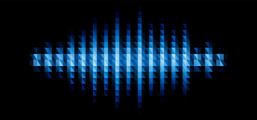 Audio or music shiny sound waveform with triangular filter