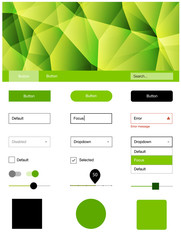 Light Green, Yellow vector Material Design Kit with lines.