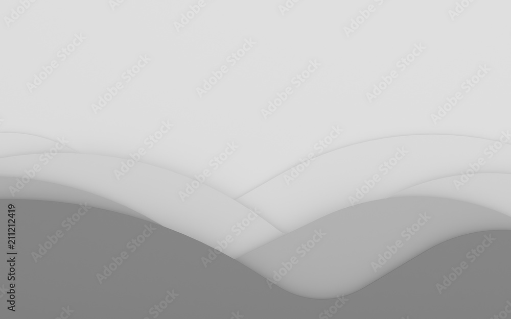 Poster Paper art scene of layer of mountain background,Minimal concept of hill,3D rendering