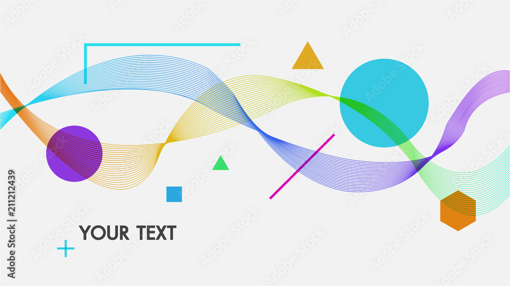 Aufkleber abstract background with dynamic linear waves.for space text colorful vector illustration in flat mi