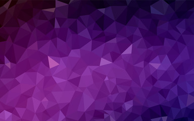 Dark Pink vector shining triangular backdrop.