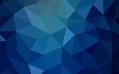 Dark BLUE vector polygon abstract background.