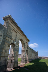 Archway of penal ruins, photographed by moonlight, Norfolk Island