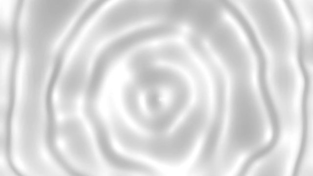 Round ripples on white liquid surface, milk or cream texture, 3d rendering illustration, abstract background