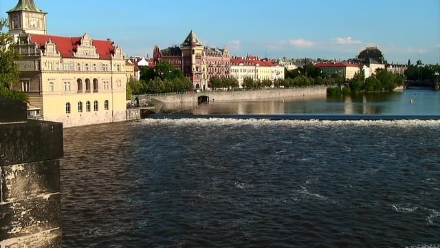 Zoom-In Vltava River in Prague