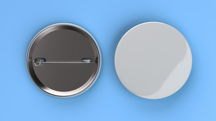 Blank white badge on blue background