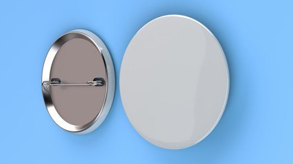 Blank white badge on blue background