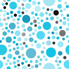 Dark BLUE vector seamless background with bubbles.