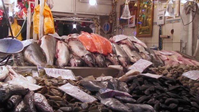 Zooming View Of Fish Market, Santiago