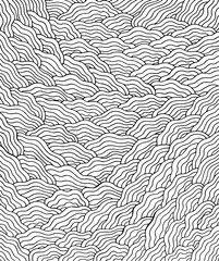 Wavy waves pattern - coloring page for adults. Doodle ink artwork. Vector illustration