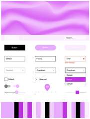 Naklejka premium Light Pink vector design ui kit with curved circles.