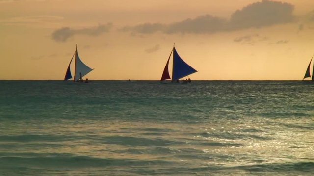 Beautiful Scenery In Evening Boracay, Philippines