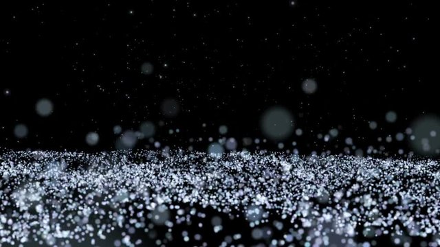 Abstract white particles floor moving motion video.Dots 3d effect
