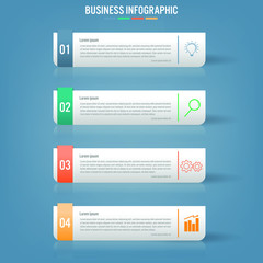 Business infographic template with 4 options, Abstract elements diagram or processes and business flat icon, Vector business template for presentation.Creative concept for infographic.