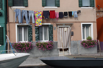 Fototapeta na wymiar Hauseingang, Burano, Insel Burano, Venedig, Venetien, Italien, Europa