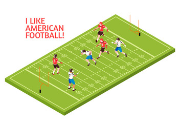 American Football Isometric Illustration 