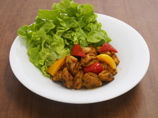 鶏のカレー粉炒め