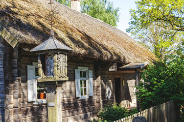 Fototapeta na wymiar old wooden houses in rural backyard
