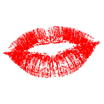 Imprint of woman lips - kiss impress of red lipstick