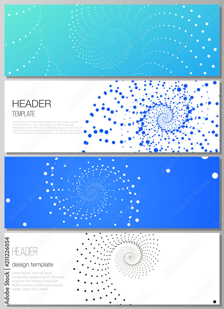 Poster the minimalistic vector illustration of the editable layout of headers, banner design templates in p