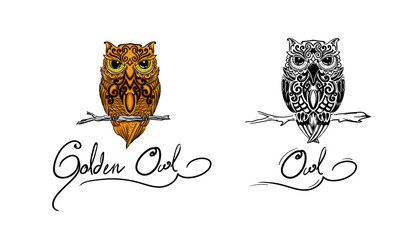owl for tribal & realis vector