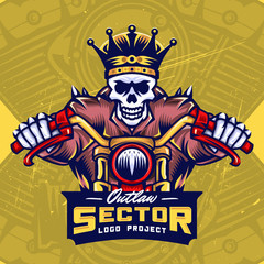 King Skull Bikers Esport Logo Design