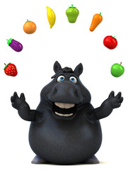 Naklejka premium Fun horse - 3D Illustration