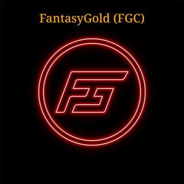 FantasyGold (FGC) cryptocurrency symbol. Vector illustration eps10 isolated on black background