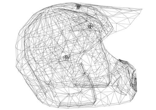 Motorcycle helmet Architect Blueprint - isolated