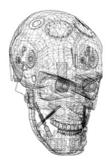 Robot Head Design Architect Blueprint - isolated
