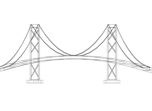Bridge design - Architect Blueprint - isolated