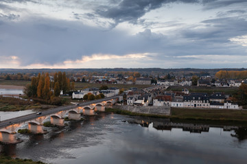 Amboise landscape with old stone bridge