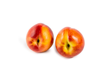 Two nectarine isolated