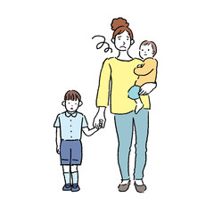 赤ちゃん 抱っこ 母親 手をつなぐ イラスト 悲しむ 親子 Wall Mural Matsu 赤ちゃん 抱っこ 母親 手をつなぐ イラスト 悲しむ 親子 Wall Mural Matsu