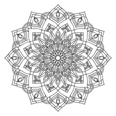 Mandala flower freehand drawing vintage style decorative elements for abstract background